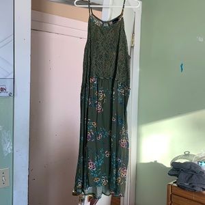 Green flower dress